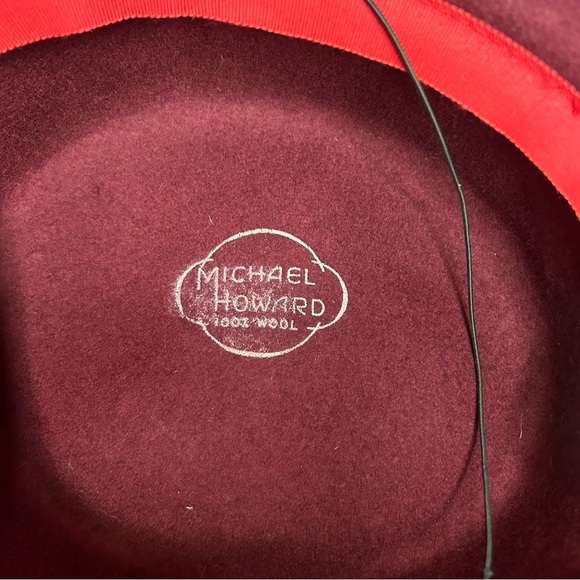 Michael Howard Burgundy red Hat Wool - Picture 7 of 11